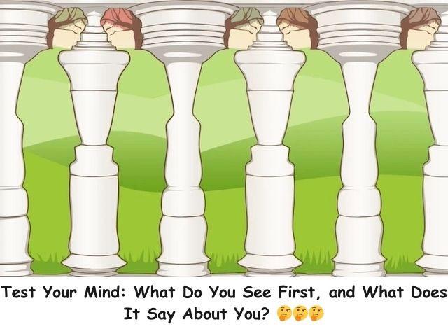 What do you see first – the columns or the people? This optical illusion will reveal a hidden aspect of your personality