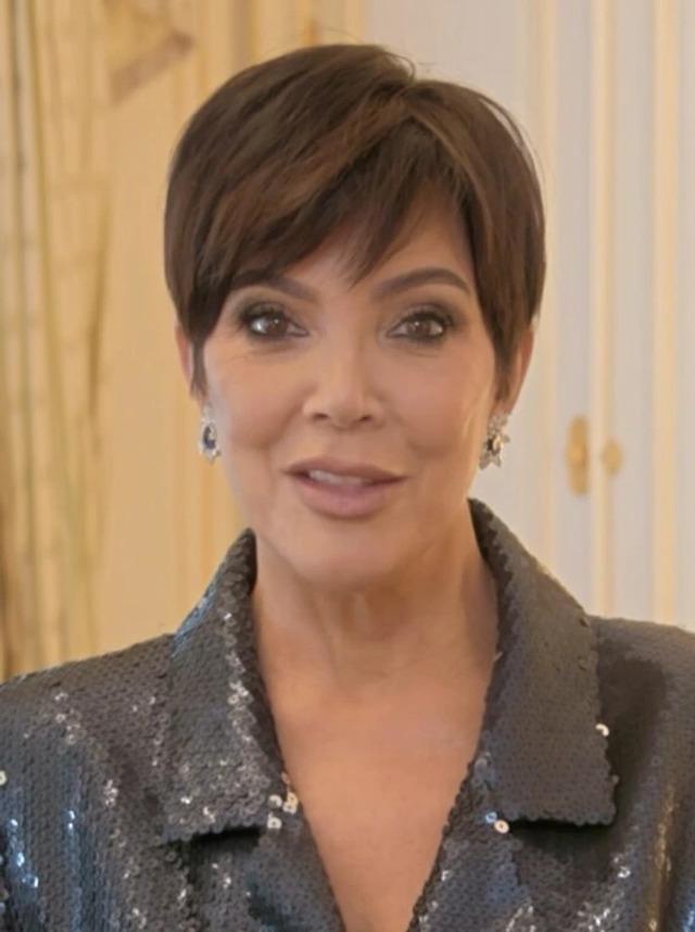 Kris Jenner with her signature pixie cut, showing a youthful glow in her latest appearance.